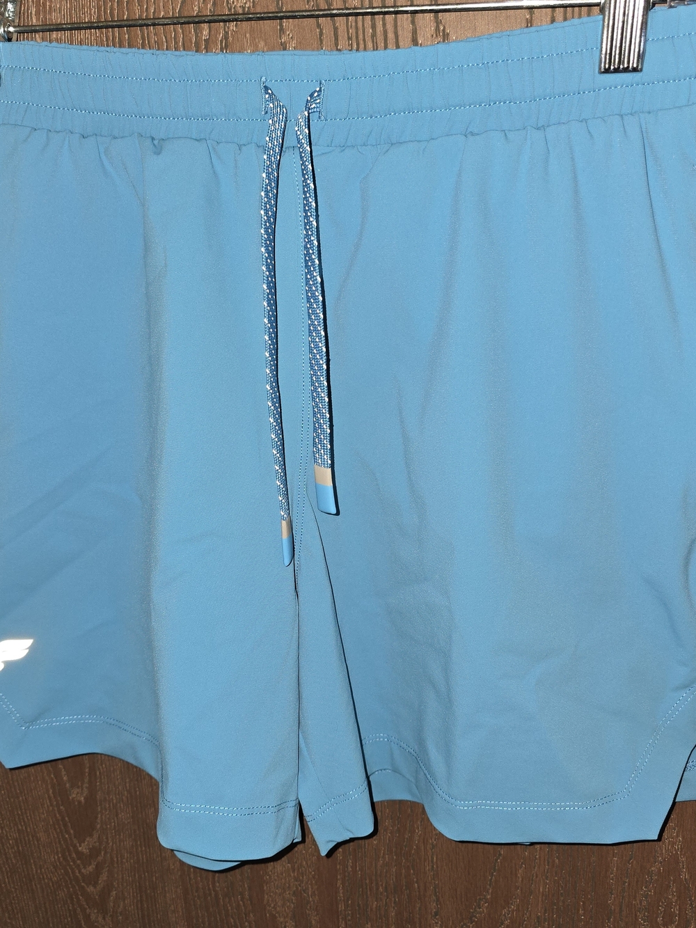 Fabletics Aqua Blue Running Shorts with Drawstring
